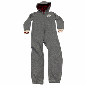 Roots Cabin Salt Pepper Charcoal Grey Kids Hooded Onsie Unisex 9-10 Large
